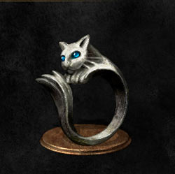 Anillo de gato de plata