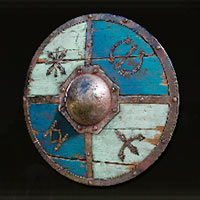 Escudo blanquiazul de madera