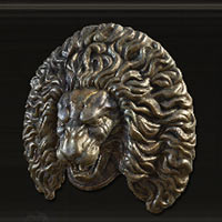 Escudo de le&oacute;n dorado