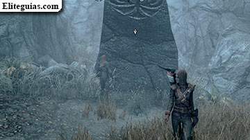 Karliah y Brynjolf en el menhir