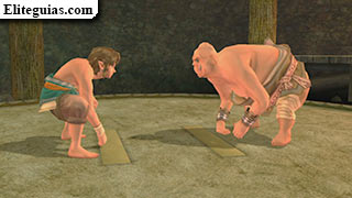 practicando sumo con el Alcalde Bono