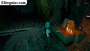 altar en la cueva de Kaer Morhen