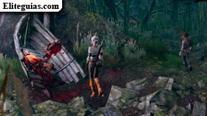 Ciri inspeccionando un cadáver